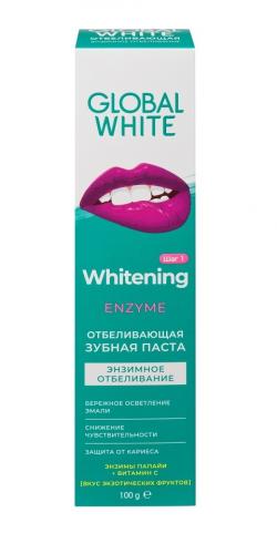 Глобал Уайт Отбеливающая зубная паста Enzyme, 100 г (Global White, Подготовка к отбеливанию)