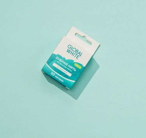 Глобал Уайт Вощеная зубная нить со вкусом мяты, 50 м (Global White, Поддержание результата), фото-5