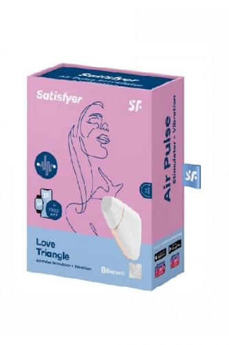 Сатисфаер Вакуумно-волновой вибростимулятор Satisfyer Love Triangle с возможностью управления через приложение, белый (Satisfyer, )
