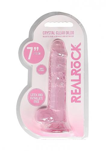 Фаллоимитатор 18 см Realistic Dildo With Balls, розовый ()