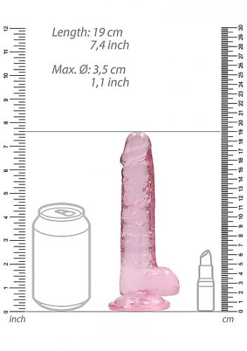Фаллоимитатор 18 см Realistic Dildo With Balls, розовый (), фото-3