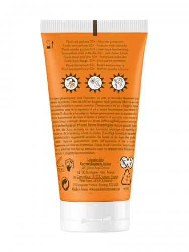 Авен Солнцезащитный флюид SPF 50+ без отдушек, 50 мл (Avene, Suncare), фото-4