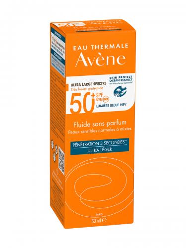 Авен Солнцезащитный флюид SPF 50+ без отдушек, 50 мл (Avene, Suncare), фото-5