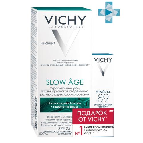 Виши Набор (флюид slow age 50 мл + сыворотка-пробиотик mineral 89, 10 мл) (Vichy, Slow Age)