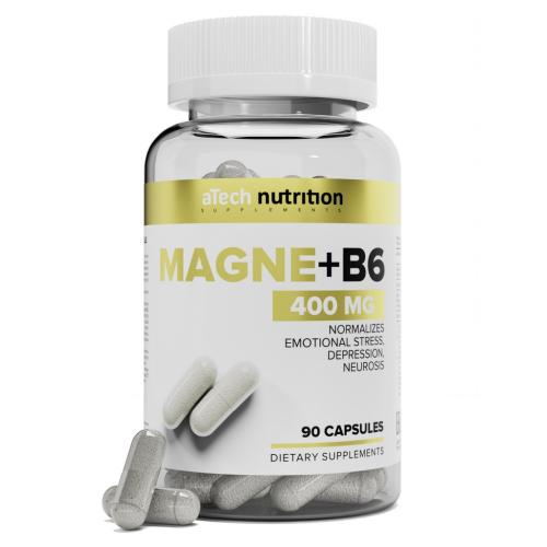 Э Тэк Ньютришен Комплекс &quot;Магний + B6&quot;, 60 твердых капсул (A Tech Nutrition, Витамины и добавки)