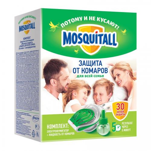 Комплект &quot;Защита для всей семьи 30 ночей&quot;: электрофумигатор + жидкость от комаров 30 мл ()