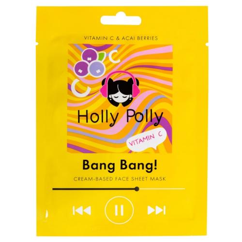 Холли Полли Витаминная тканевая маска с витамином С и ягодами асаи Bang Bang! на кремовой основе, 22  г (Holly Polly, Music Collection)