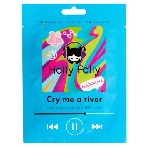 Холли Полли Увлажняющая тканевая маска с гиалуроновой кислотой, алое и экстрактом сакуры Cry Me a River на кремовой основе, 22  г (Holly Polly, Music Collection)