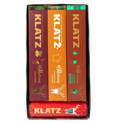 Клатц Набор зубных паст KLATZmas с рождественской свечой: Глинтвейн + Корица с мятой + Имбирный пряник, 3 х 75 мл (Klatz, Рождественская серия), фото-2