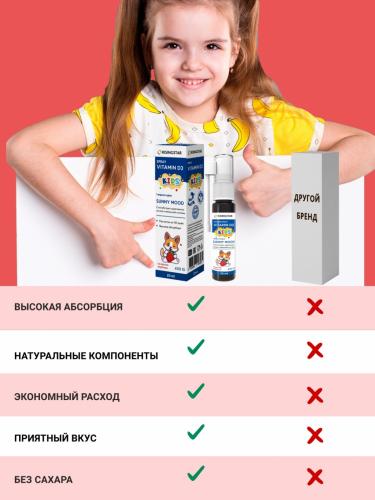 Витамин Д3 для детей 3+ 400 МЕ со вкусом клубники, 20 мл