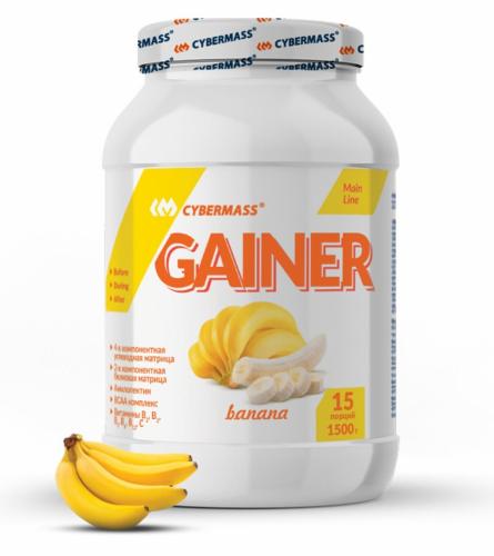 КиберМасс Белково-углеводный коктейль Gainer &quot;Банан&quot;, 1500 г (CyberMass, Protein Line)