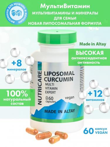 Мультивитаминный комплекс &quot;Липосомальный куркумин&quot;, 60 капсул (Алтайские традиции, Nutricare Liposomal Curcumin), фото-2