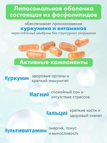Мультивитаминный комплекс &quot;Липосомальный куркумин&quot;, 60 капсул (Nutricare Liposomal Curcumin), фото-3