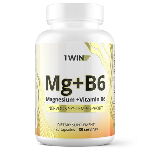 1Вин Комплекс &quot;Магния цитрат с витамином B6&quot;, 120 капсул (1Win, Vitamins & Minerals)