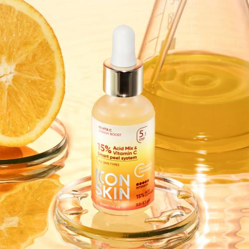 Айкон Скин Пилинг с витамином С с 15% комплексом кислот для всех типов кожи лица, 30 мл (Icon Skin, Re:Vita C), фото-2