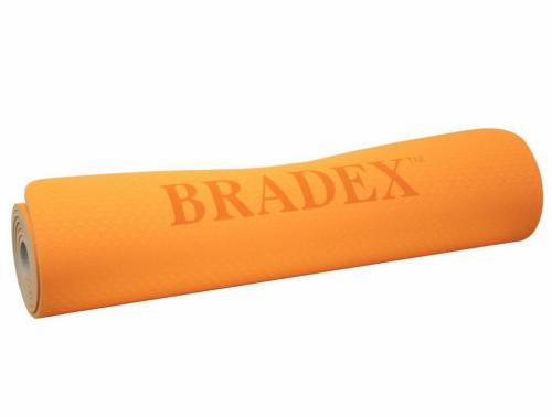 Брадекс Нескользящий двухслойный коврик для йоги и фитнеса, 183х61х0,6 см (Bradex, ), фото-3