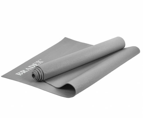 Брадекс Коврик для йоги и фитнеса, серый, 190х61х0,5 см (Bradex, )