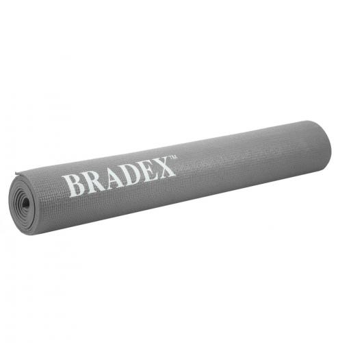 Брадекс Коврик для йоги и фитнеса, серый, 190х61х0,5 см (Bradex, ), фото-3