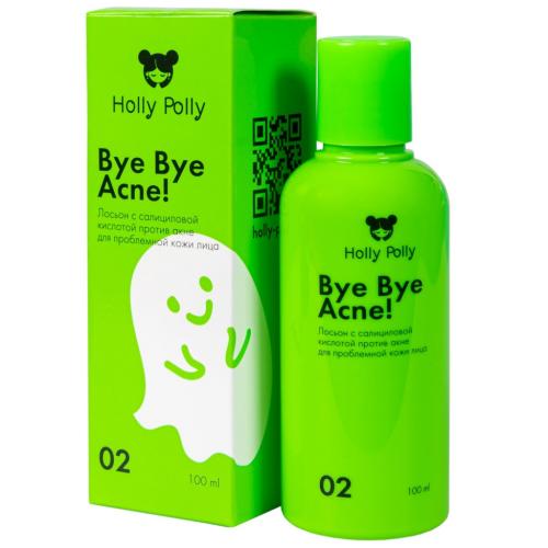 Холли Полли Лосьон с 2% салициловой кислотой против акне и воспалений, 100 мл (Holly Polly, Bye Bye Acne!)