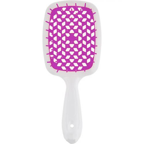 Джанеке Щетка Superbrush с закругленными зубчиками бело-фиолетовая, 20,3 х 8,5 х 3,1 см (Janeke, Щетки)