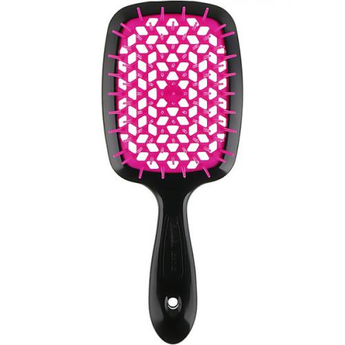 Джанеке Щетка Superbrush с закругленными зубчиками черный и фуксия, 20,3 х 8,5 х 3,1 см (Janeke, Щетки)