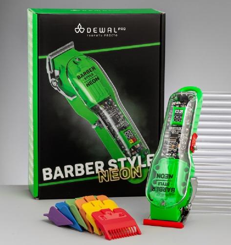 Деваль Про Машинка для стрижки Barber Style Neon Green, 6 насадок (Dewal Pro, Машинки), фото-2