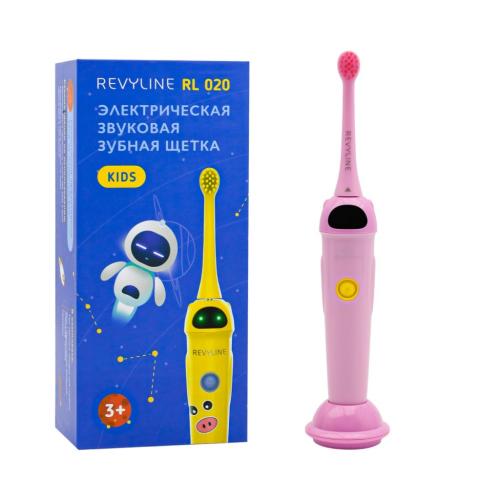 Ревилайн Детская электрическая звуковая зубная щетка RL 020 3+, розовая, 1 шт (Revyline, Электрические зубные щетки)