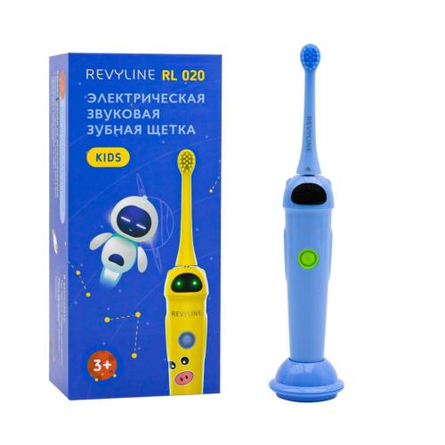 Ревилайн Детская электрическая звуковая зубная щетка RL 020 3+, синяя, 1 шт (Revyline, Электрические зубные щетки)