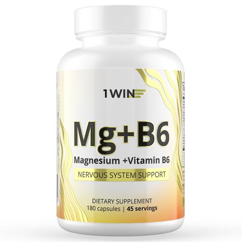 1Вин Комплекс «Магния цитрат с витамином B6», 180 капсул (1Win, Vitamins & Minerals)
