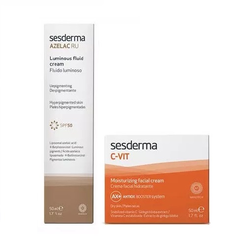 Сесдерма Набор &quot;Утреннее комбо для сияния кожи&quot;, 2 средства (Sesderma, Azelac RU)