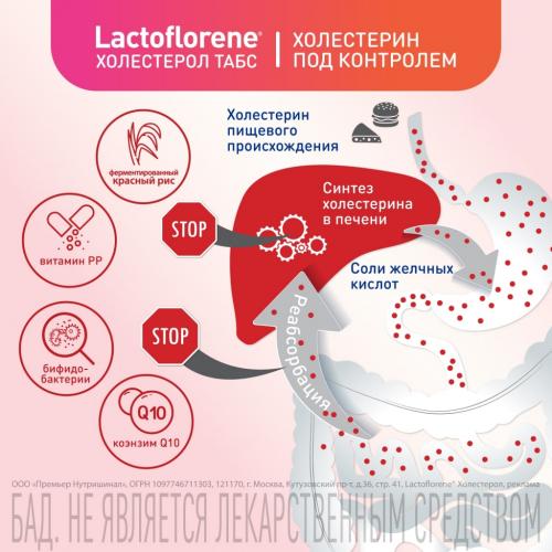 Лактофлорен Пробиотический комплекс «Холестерол табс», 30 таблеток (Lactoflorene, ), фото-8