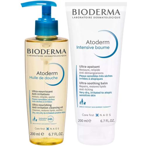 Биодерма Программа Atoderm очищение и основной уход: масло для душа 200 мл + бальзам Intensive 200 мл (Bioderma, Atoderm), фото-3
