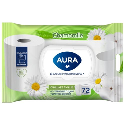 Влажная туалетная бумага Chamomile в упаковке с крышкой, 72 шт  (Гигиена)