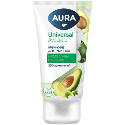 Аура Крем-уход с маслом оливы и авокадо для рук и тела, 200 мл (Aura, Beauty)