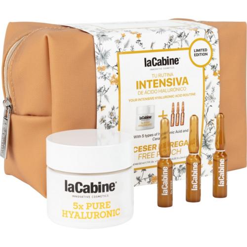 Ла Кабин Подарочный набор 5х Pure Hyaluronic Limited Edition в косметичке (крем для лица 50 мл + сыворотка 3 х 2 мл) (La Cabine, Наборы средств для лица)