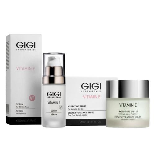 ДжиДжи Набор для сухой кожи (крем 50 мл + сыворотка 30 мл) (GiGi, Vitamin E)