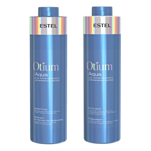 Эстель Набор для интенсивного увлажнения волос (шампунь, 1000 мл + бальзам, 1000 мл) (Estel Professional, Otium, Aqua)