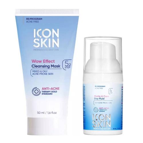 Айкон Скин Набор для устранения жирного блеска (маска 50 мл + флюид 30 мл) (Icon Skin, Re:Program)