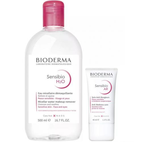 Биодерма Набор для ежедневного ухода за чувствительной кожей (крем, 40 мл + мицеллярная вода, 500 мл) (Bioderma, Sensibio)