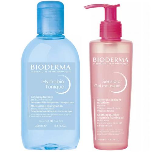 Биодерма Набор для очищения и увлажнения кожи (лосьон, 250 мл + гель, 200 мл) (Bioderma, Hydrabio)