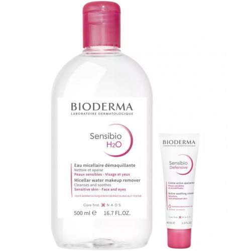Биодерма Набор для чувствительной кожи (мицеллярная вода, 500 мл + крем, 40 мл) (Bioderma, Sensibio)