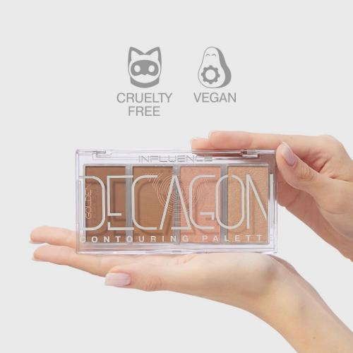 Инфлюенс Бьюти Палетка контуринга Golden Decagon для скульптурирования лица, 10 г (Influence Beauty, Лицо), фото-9