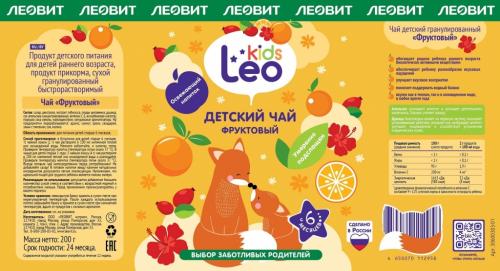 Детский гранулированный фруктовый чай 6 мес+, 200 г (Леовит, Leo Kids), фото-2