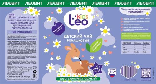 Детский гранулированный ромашковый чай 6 мес+, 200 г (Леовит, Leo Kids), фото-2