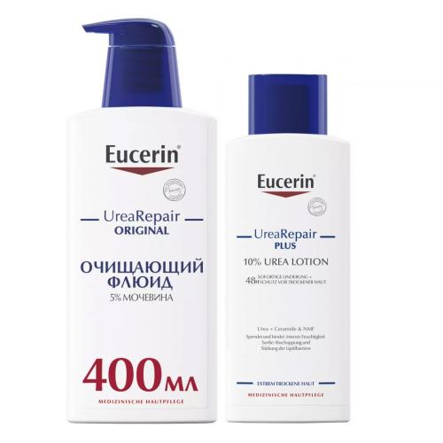 Эуцерин Набор для очищения и увлажнения (лосьон 250 мл + флюид 400 мл) (Eucerin, UreaRepair)