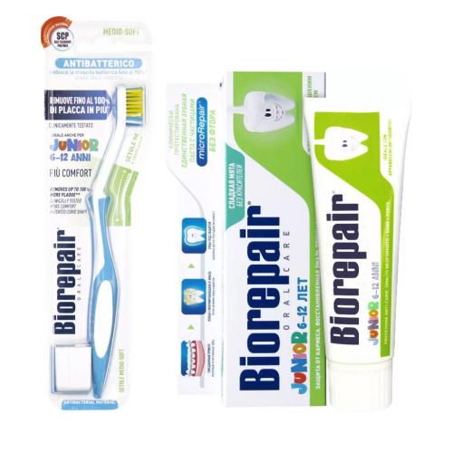 Биорепейр Детский набор для ухода за полостью рта (зубная паста 75 мл + зубная щетка) (Biorepair, Детская гамма)