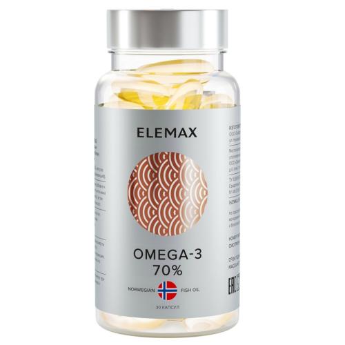Элемакс Комплекс &quot;Омега-3 жирные кислоты высокой концентрации&quot; 70%, 30 капсул (Elemax, )
