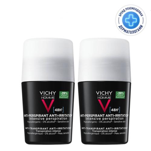 Виши Мужской дезодорант для чувствительной кожи 48 ч, 2 х 50 мл (Vichy, Vichy Homme)