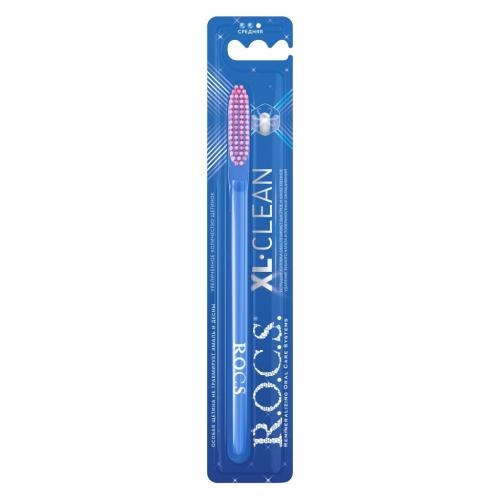 Рокс Зубная щетка средней жесткости XL-Clean, 1 шт (R.O.C.S, Зубные щетки Adults)
