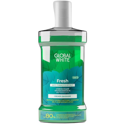 Глобал Уайт Освежающий ополаскиватель для полости рта Fresh, 300 мл (Global White, Поддержание результата)